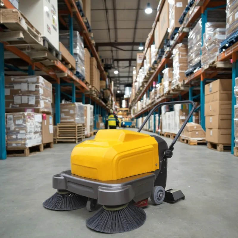 Multifunctional Mini Walk Behind Electric Battery-Powered Brush Road & Floor Sweeper Home & Street Use