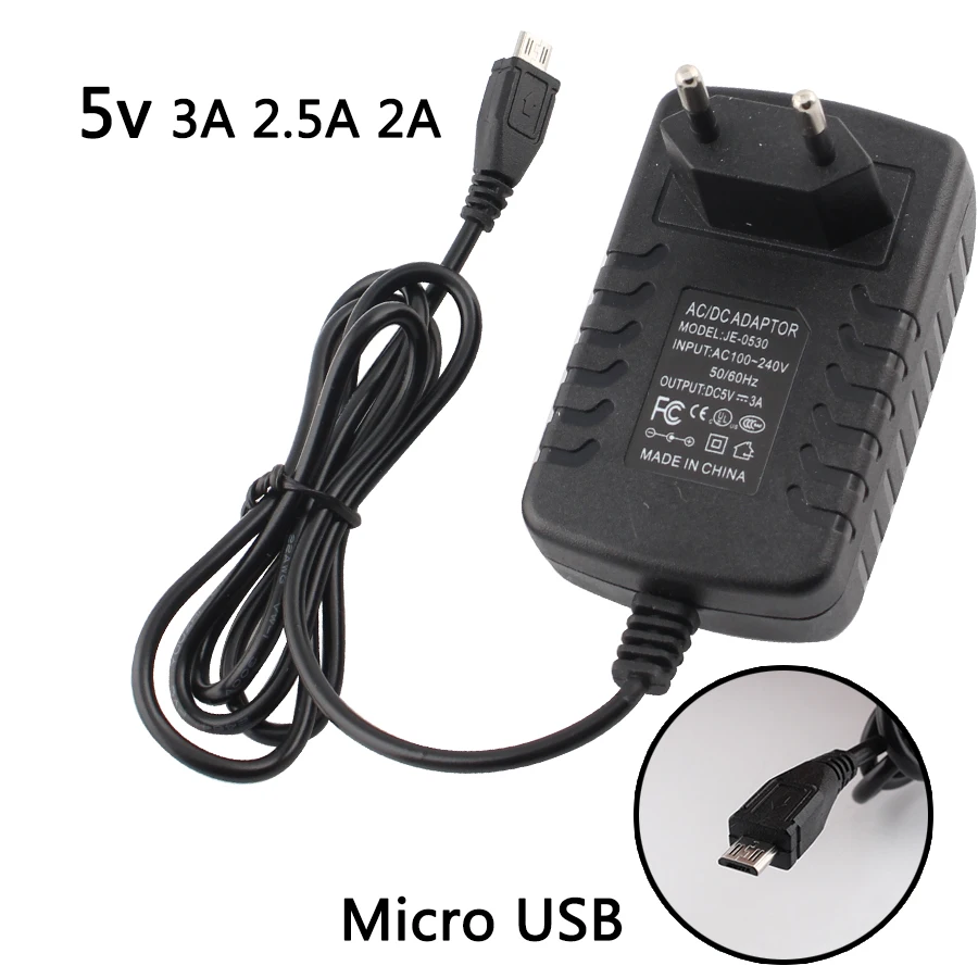 220V 5V Micro USB Power Adapter DC 2A 2.5A 3A AC/DC 5 V Power Adapter Supply Charger 220V To 5V For Raspberry Zero Tablet