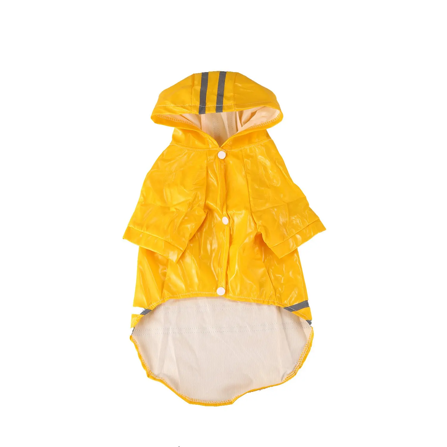 Pvc Reflective Pet Raincoat Outdoor Solid Hooded Raincoat Fashion Dog Clothing Yellow XL