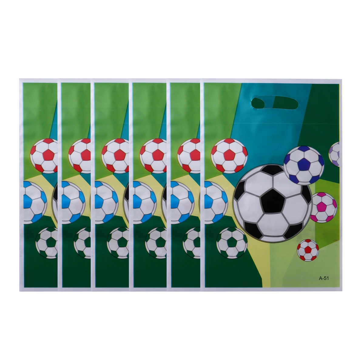 

6pcs Football Themed Gift Bags Boys Birthday Party Favor Goodie Treat Bags Small Size Soccer Sports Bulk Waterproof Strong