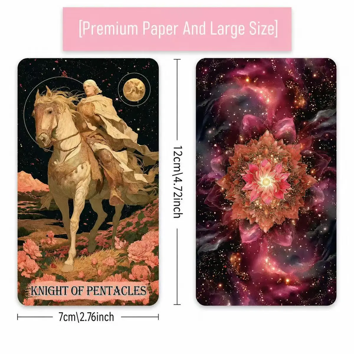 Starry Sky Flower Language Tarot Complete 78-Card Set with Dreamy Floral Starry Sky Illustrations Tabletop Game Cards