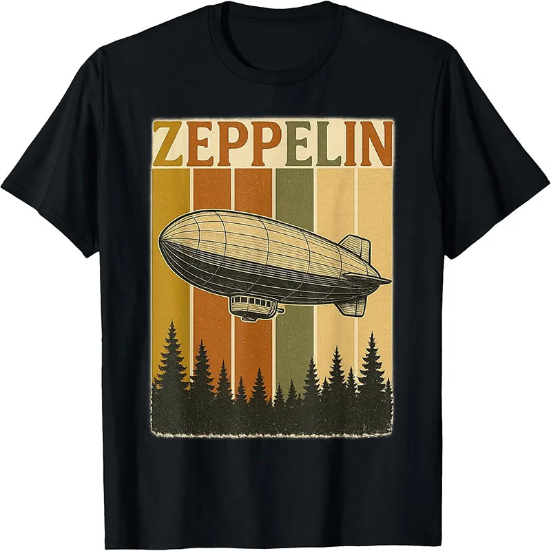 Retro Zeppelin Airship Shirt Vintage Rock Style Tee for Men T-Shirt