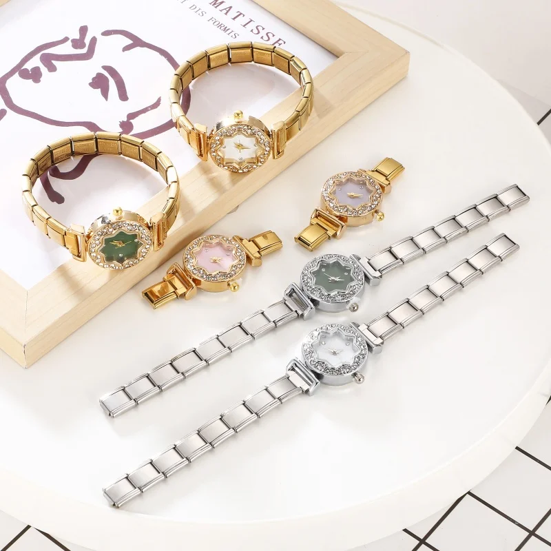 1PCS Y2K High Quality Women'S Men'S Stainless Steel Flower Star Shell Shape Watch Bracelet Bangle For Friend Birthday DIY Gift