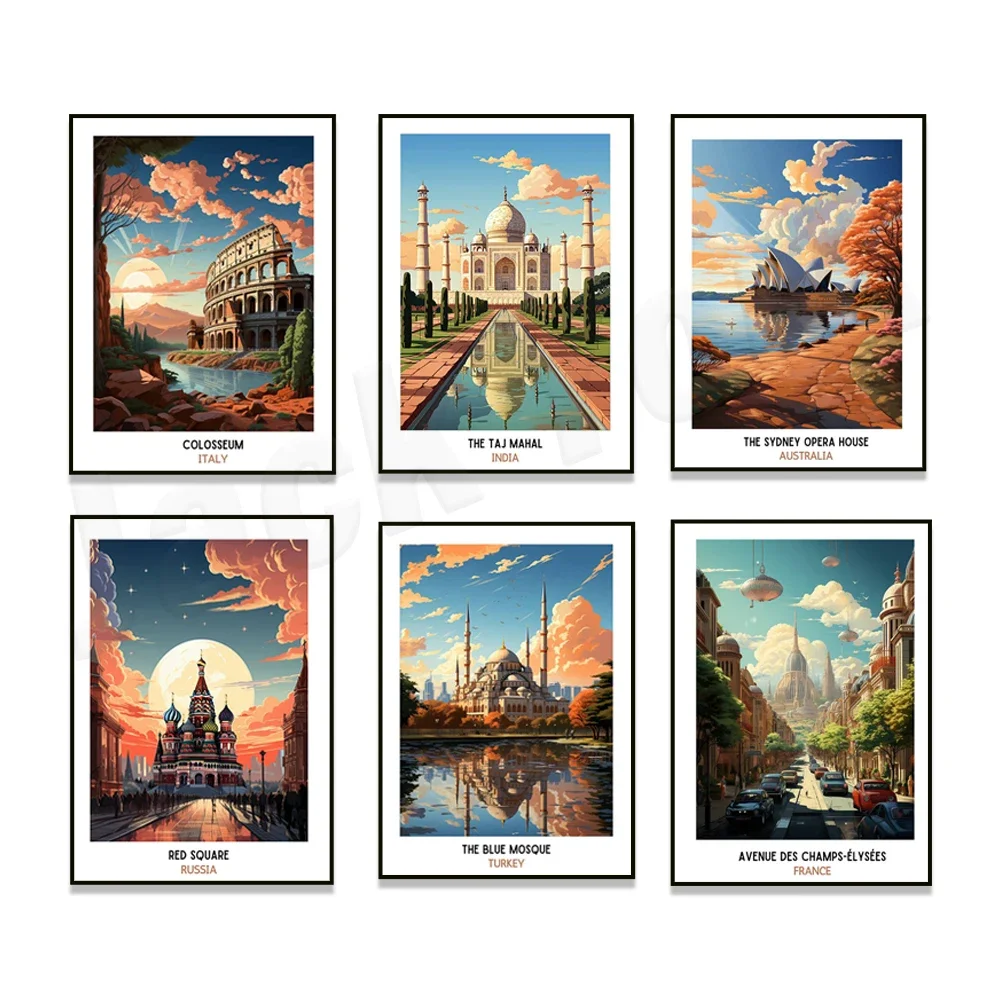France, Niagara Falls, Great Wall, Peru, India, Blue Mosque, Mount Everest, Egy…