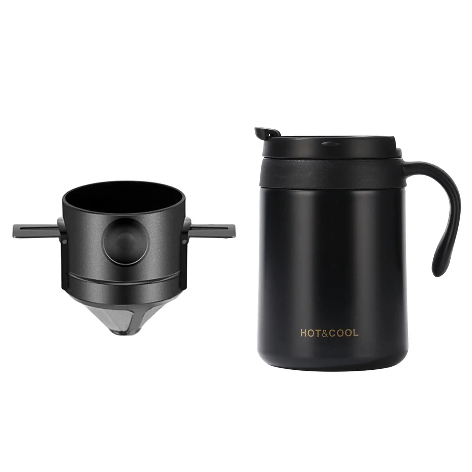 Pour over Coffee Maker Set Keeping Beverage Hot and Cold Trave Coffee Mug Handheld Versatile with Dripper for Camping Picnic