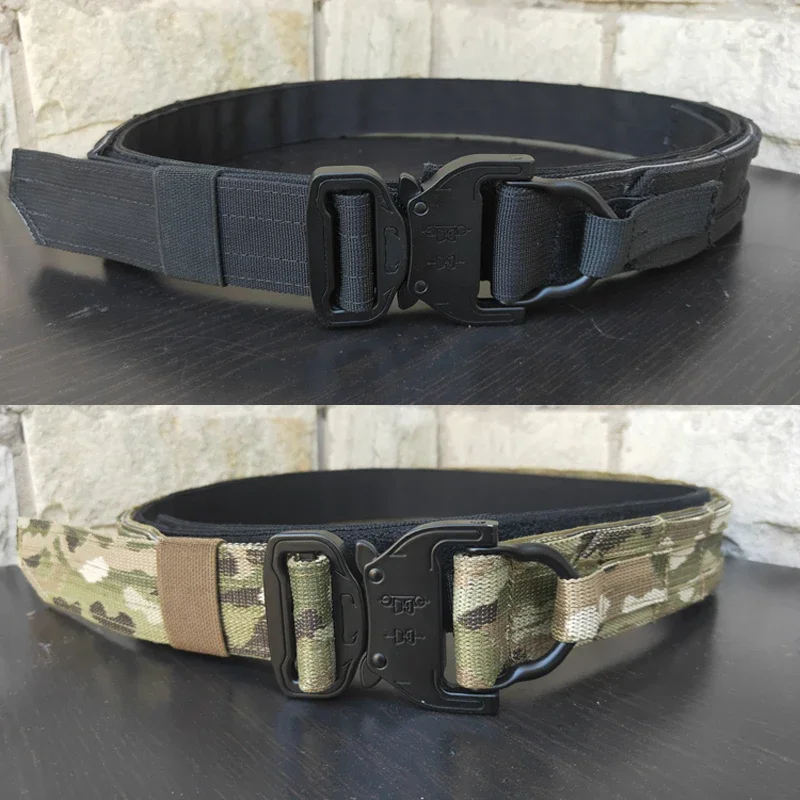 Tactical Molle Belt Airsoft Multicam Battle Belt Hunting Double Layer Shooting Fighter Belt Hard Duty Equipment