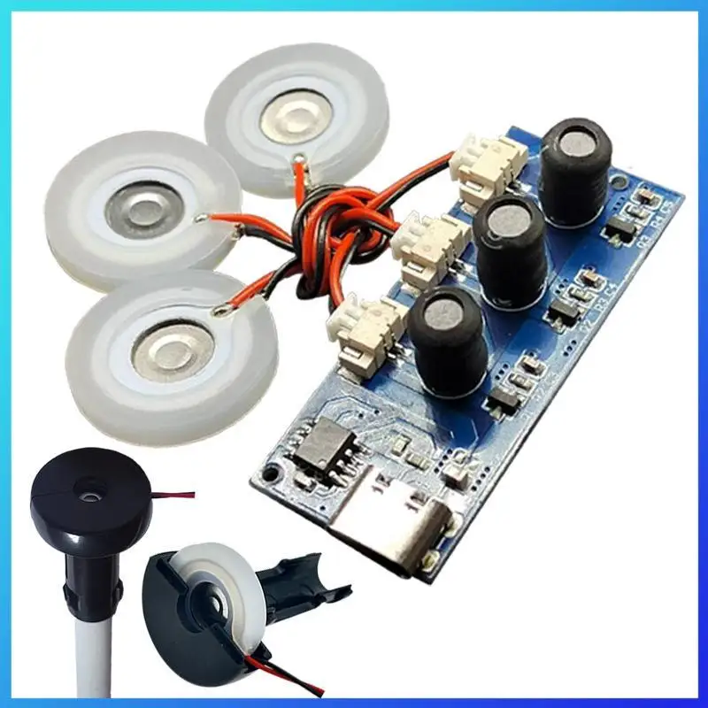 No Switch 3 Spray Nozzle Ultrasonic Atomizer Module DC 5V Single Module for DIY Mini Portable Humidifier Use