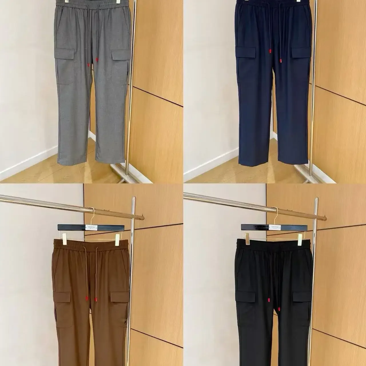 كيتون الإيطالي الخريف والشتاء موضة جديدة نمط المال القديم عادية السراويل المستقيمة الرجال السراويل الرباط بسيطة