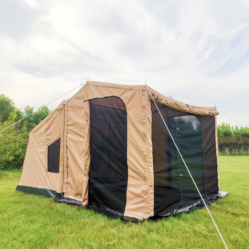 ENJOIN New Model Waterproof 30s Quick Open Canvas Pop up Tent for 3-4 People With Floor Toldo De Suelo