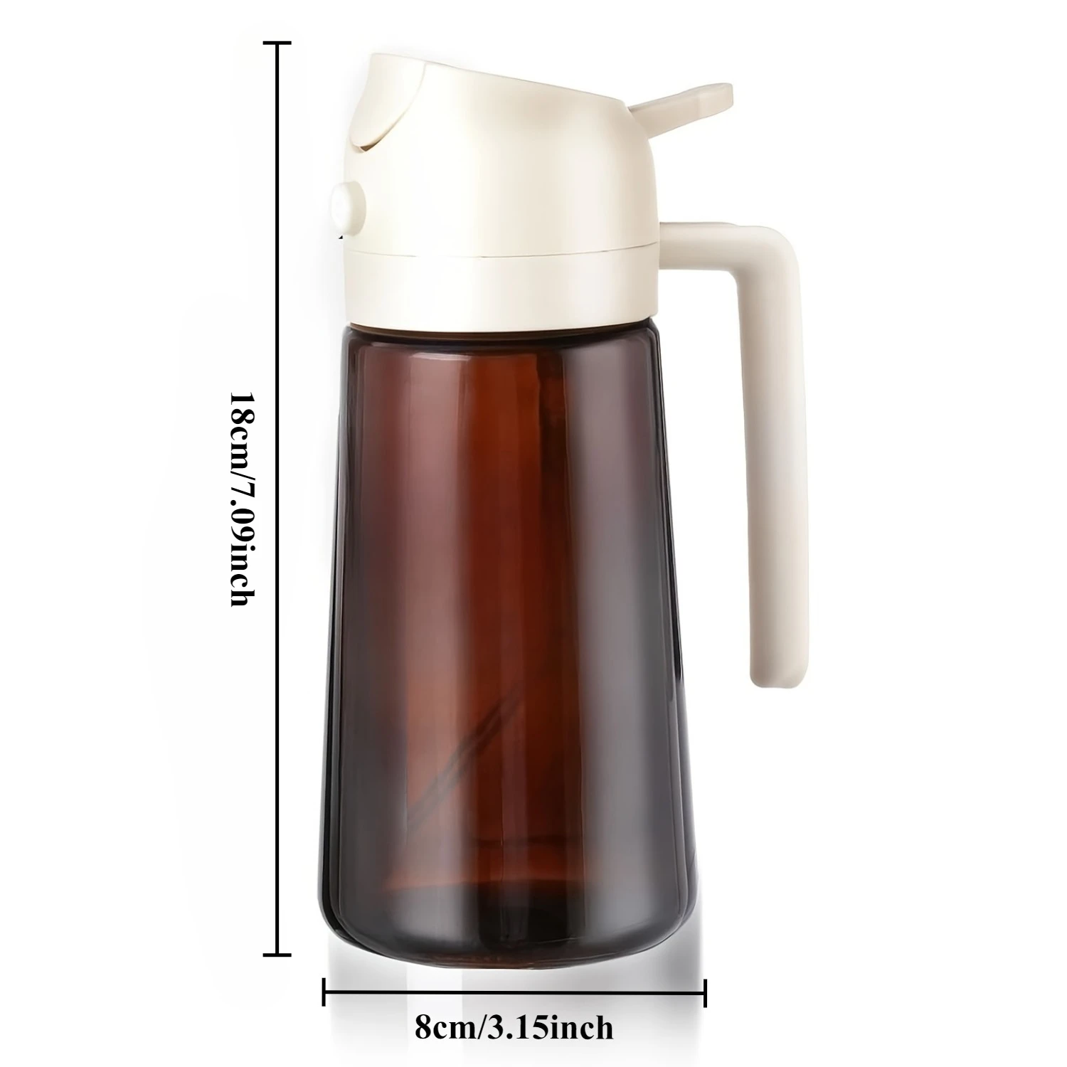 Galavilly 16 Unzen/470 ml hellblockierendes braunes Öl-Sprühgerät zum Kochen, 2-in-1-Olivenöl-Spenderflasche für Küchenölflasche, Gewürzwerkzeuge 6
