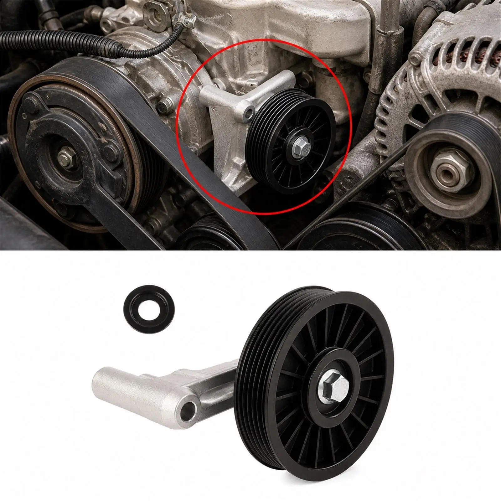 Air Conditioning Pulley Iron Material Auto Air Conditioner Spare Parts Durable Compressor Pulley for Chevrolet Blazer C1500