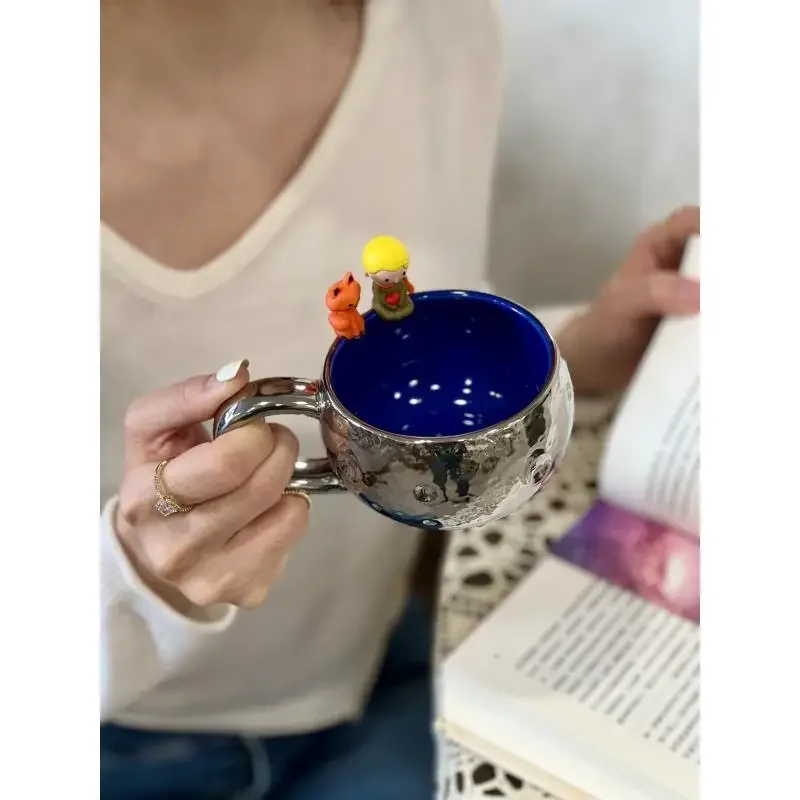 Ceramic Water Electroplated Silver Prince Planet Ceramic Mug 2 Ceramic Water Electroplated Silver Prince Planet Ceramic Mug