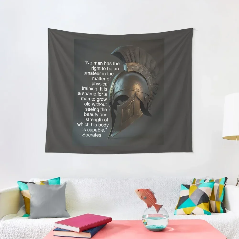 

No man has the right... Socrates Quote Tapestry Wall Decor Hanging Mushroom Decorative Paintings Home Decor Accessories Tapestry