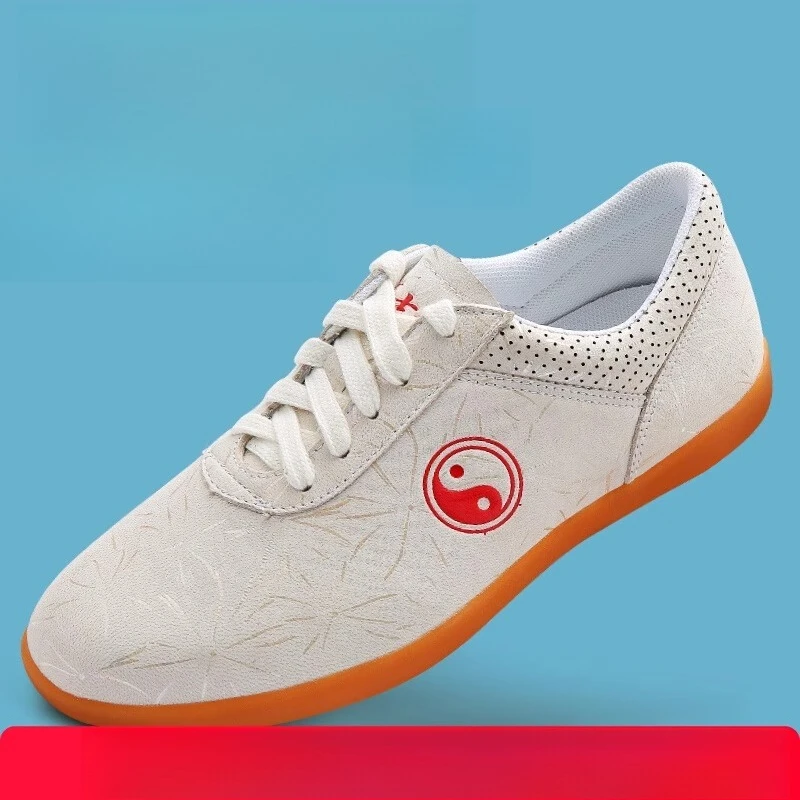 أحذية تاي تشي فنون الدفاع عن النفس أحذية لينة جلد الغنم خفيفة الوزن غير قابلة للانزلاق أحذية الووشو مريحة أحذية Taiji للرجال والنساء
