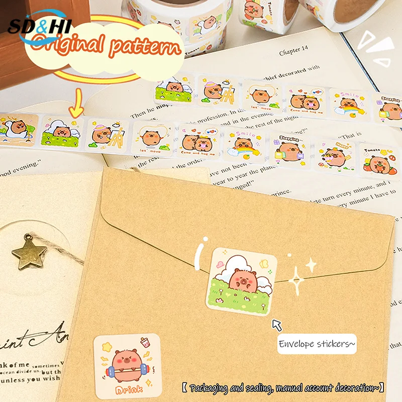 300/500Stickers Cartoon Capybara Graffiti Sticker Voor Waterfles Laptop Koffers Laptop Stickers Decoratie Kid Beloning Cadeau Speelgoed