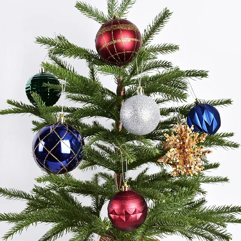 Festival decorations 75 barreled Christmas balls hanging Christmas tree shopping mall window setting set ball pendant