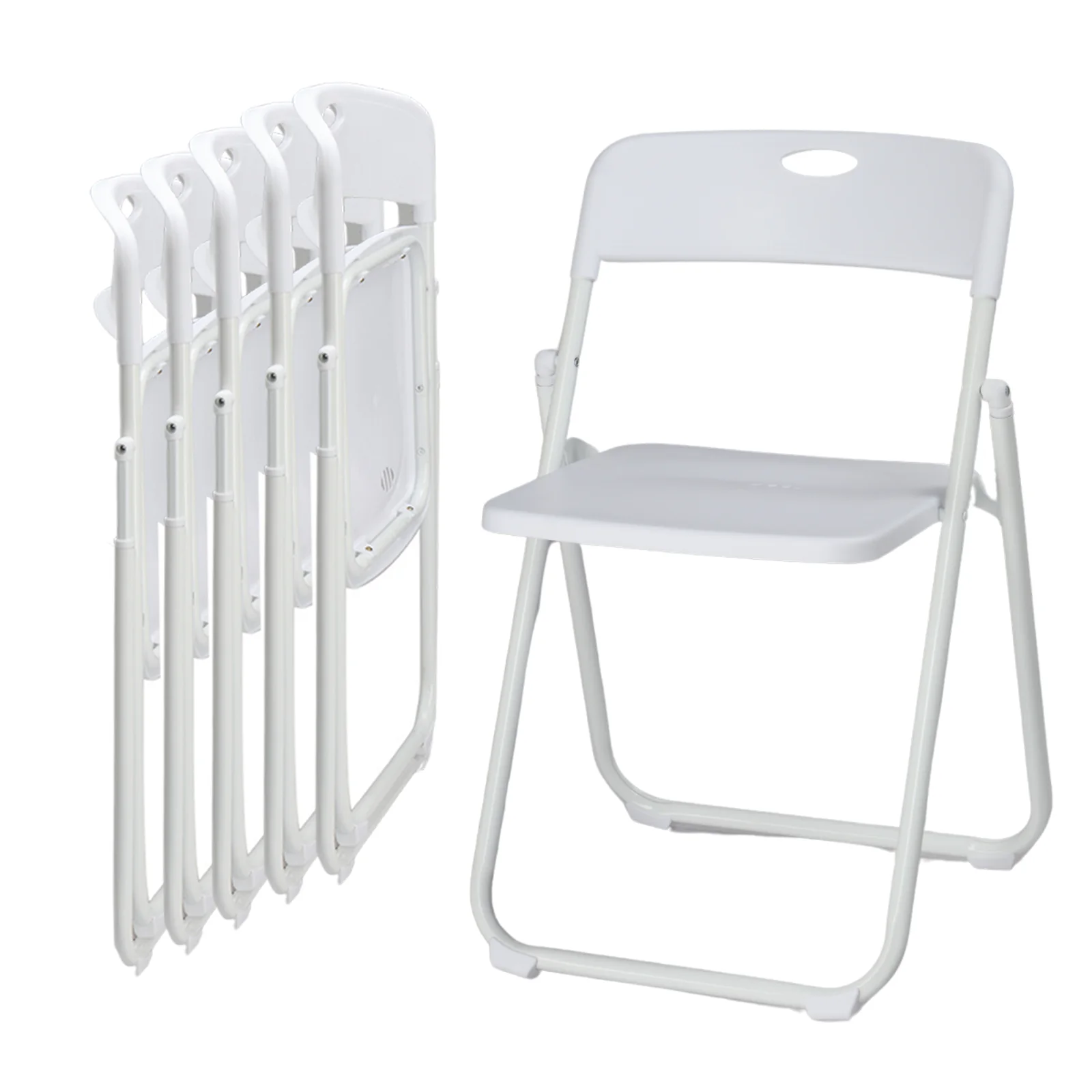 

6 Pack Plastic Folding Chairs, Reinforced Metal Frame, Easy to Fold & Store, Ideal for Home Event Party Picnic School Wedding