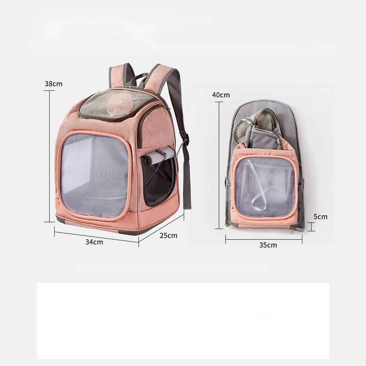 Pet Carrying Bag Foldable Cat Backpack For Outdoor Travel Ventilation Large Capacity Breathable Cat Carrier Backpack