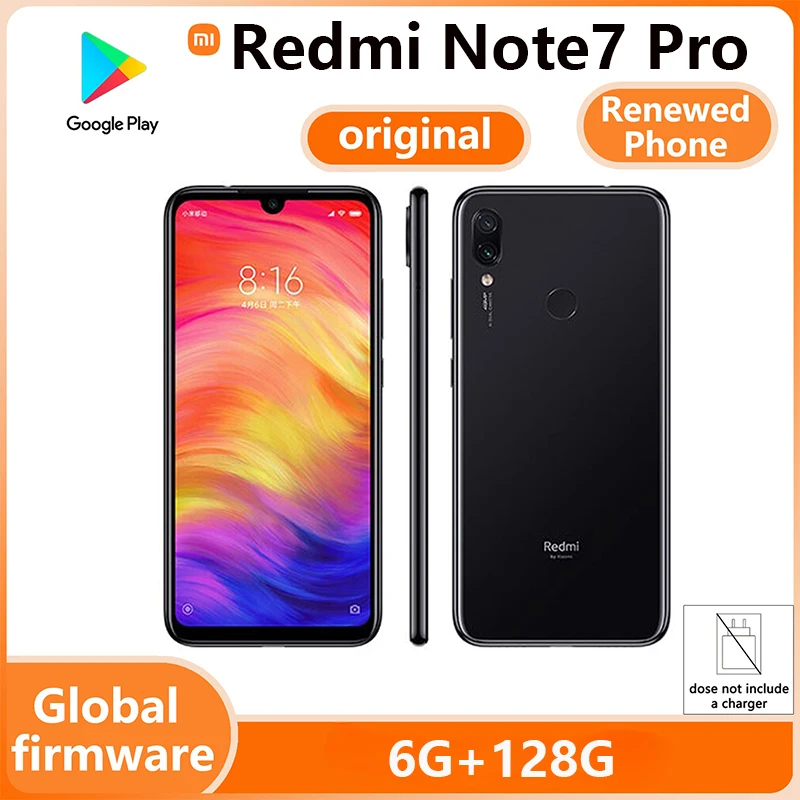 Global Firmware Xiaomi Redmi Note 7 pro Smartphone Celular Snapdragon 660AIE 48.0MP+5.0MP Rear Camera Used Phones