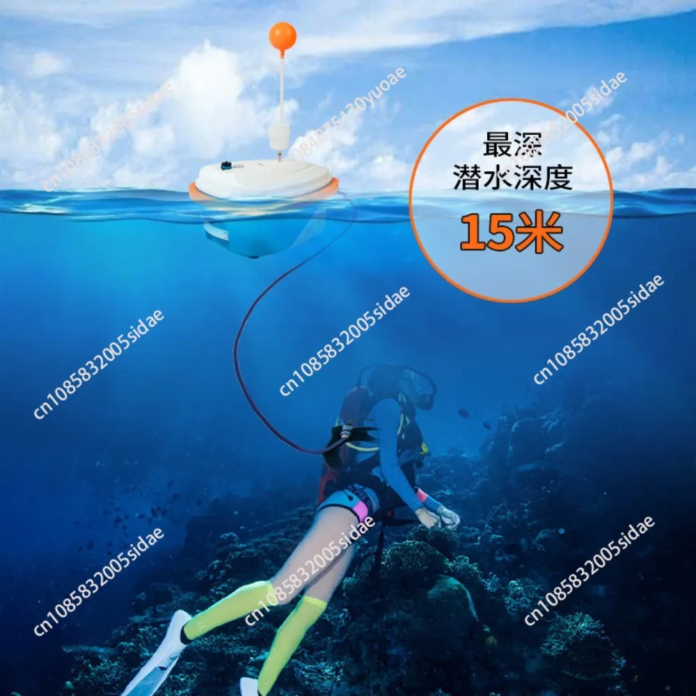 New Upgraded Scuba Diving Ventilator 4.5-10H Portable Diving Snorkel Equipment with Breathing Regulator Support Underwater 15M