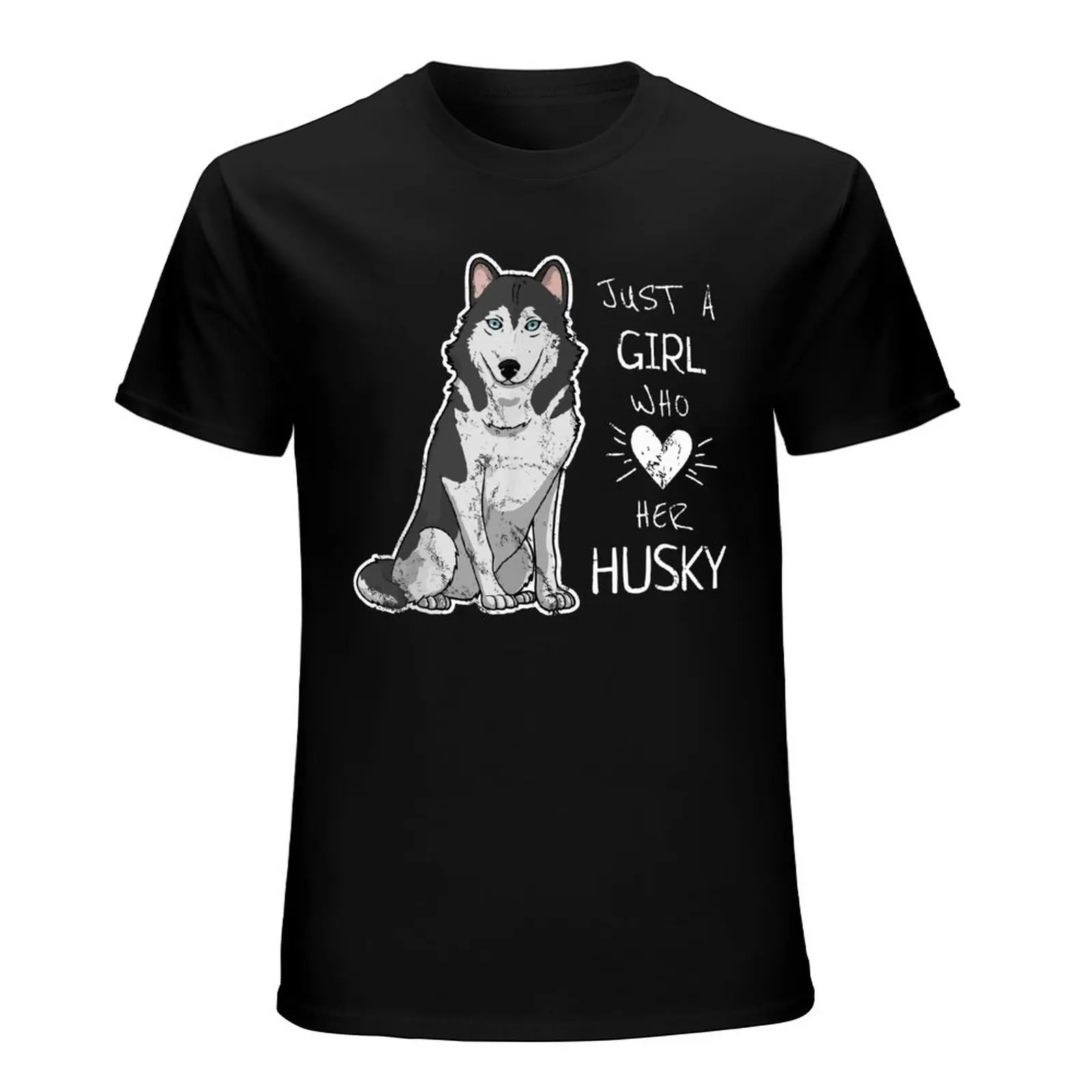 Just A Girl Who Loves Her Siberian Husky Dog Puppy Love Men Tshirt Tees T-Shirt T Shirts Women Boys 100% Cotton