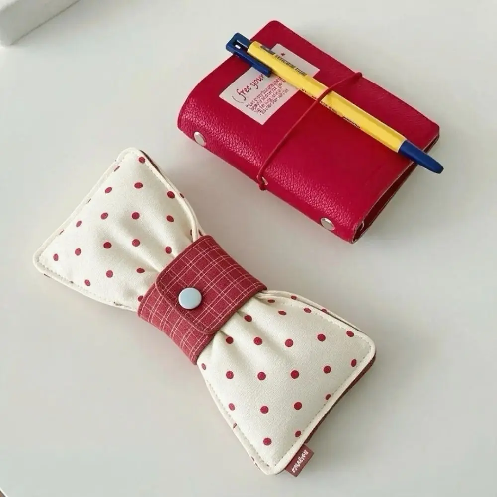 New Bowknot Shape Eyeglasses Pouch Portable Anti-Pressure Sunglasses Storage Bag Snap Button Hanging Glasses Bag