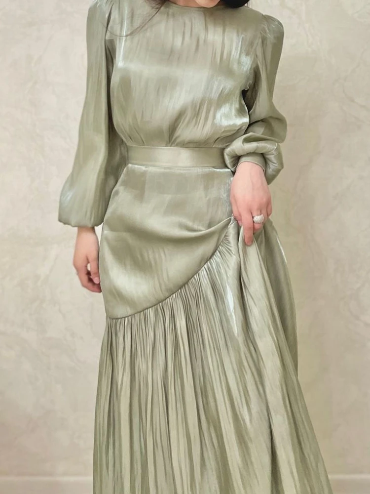 Eid Ramadan Muslim Dress for Women Silky Party Abaya Party Long Dress Morocco Kaftan Vestidos Dubai Turkey Robe Jalabiya 2024