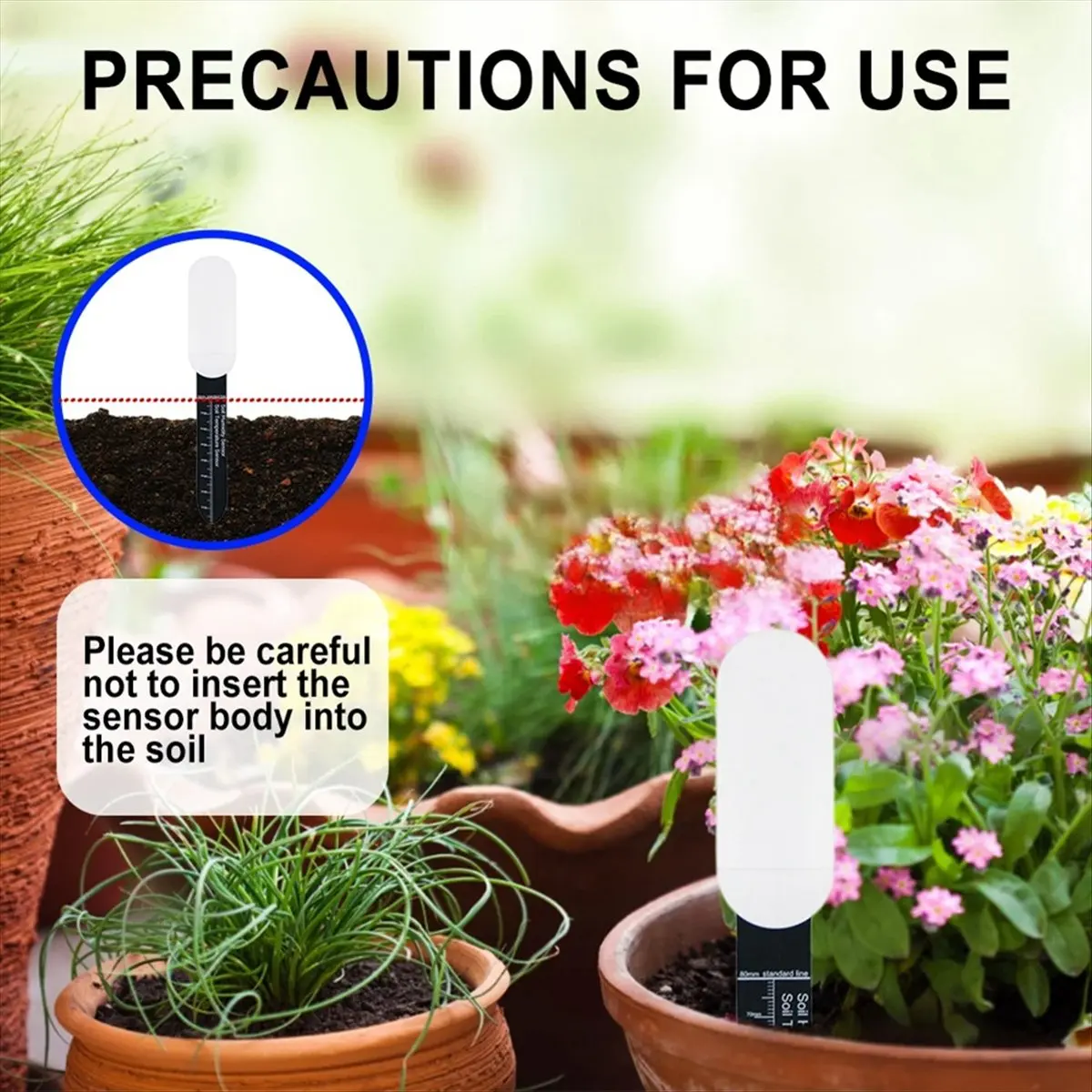 5Pcs Zigbee Smart Soil Sensor Temperature Meter Moisture Humidity Sensor Real-Time Monitoring Plant Monitor Detector
