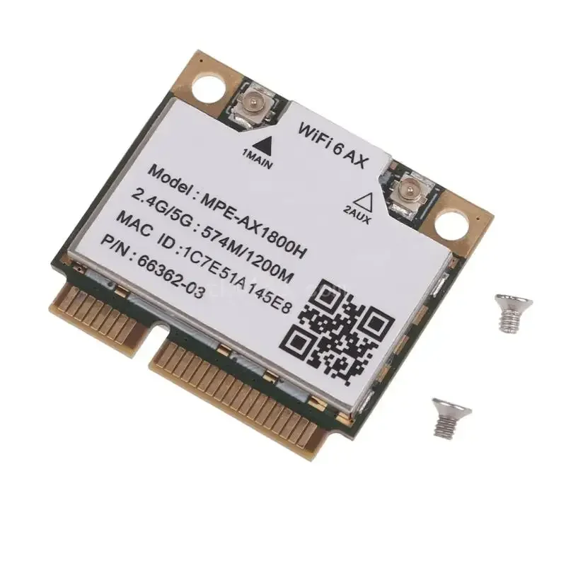 

AX1800H WiFi6 Networking Card Fast 1800Mbps DualFrequency 2.4Ghz/5Ghz Mini PCIe Laptops 5.2 Wireless Adapter Card