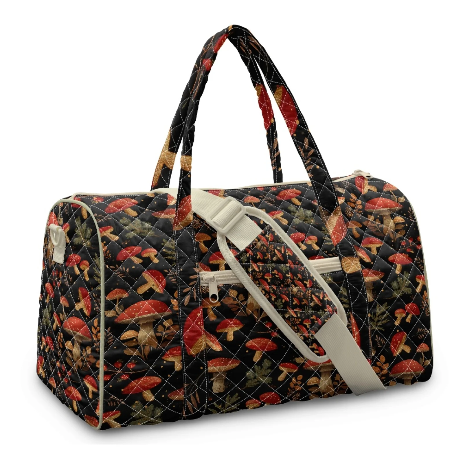 Coloranimal Mushroom New Trend Gym Bag Polyester Large Capacity Weekender Bag for Women