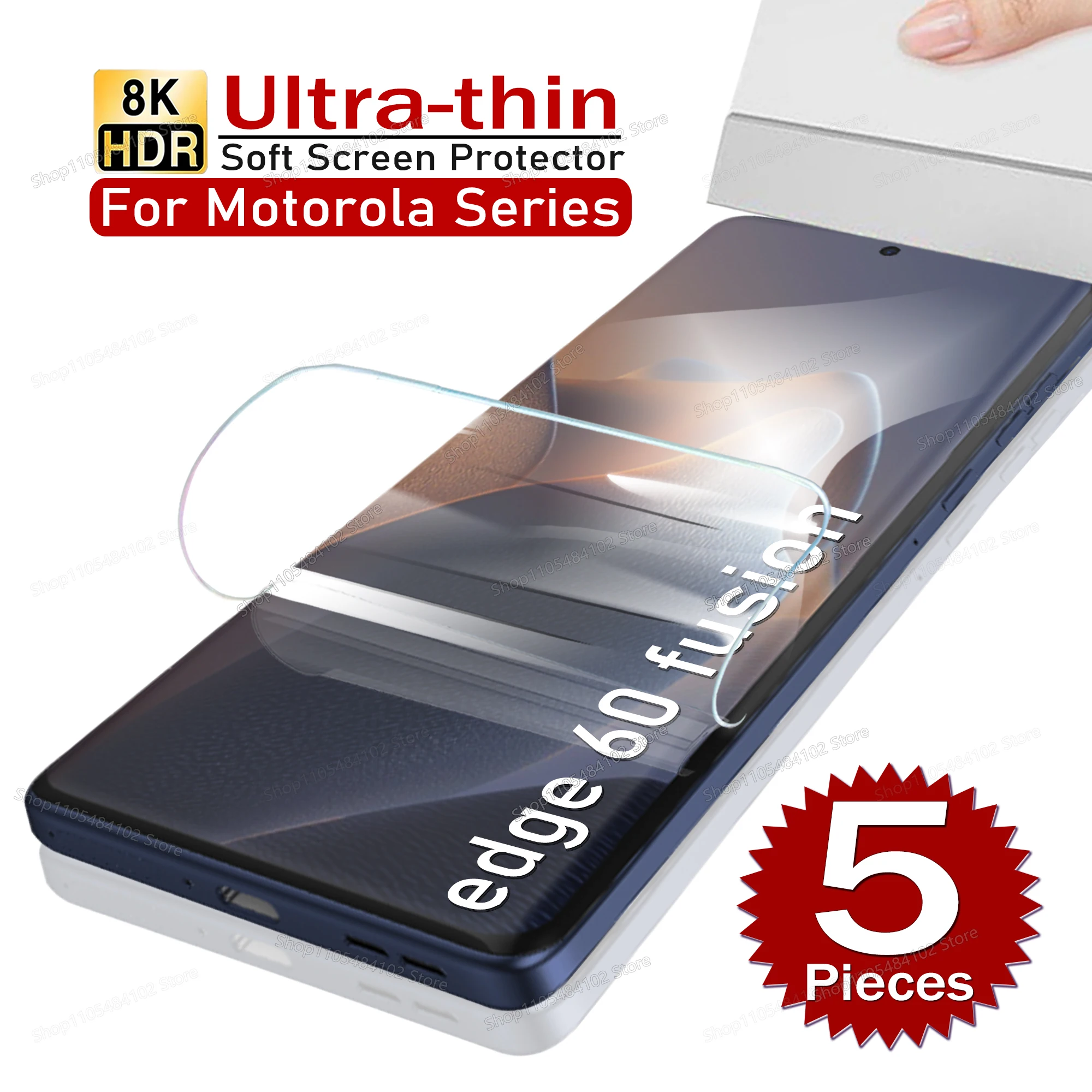 Película de hidrogel delgada para Motorola Edge 60 Fusion Stylus, para Motorola Edge 50 Fusion 30 Ultra 40 NEO 70 Pro, protectores de pantalla suaves para Moto Edge 60 Pro, 5 uds.