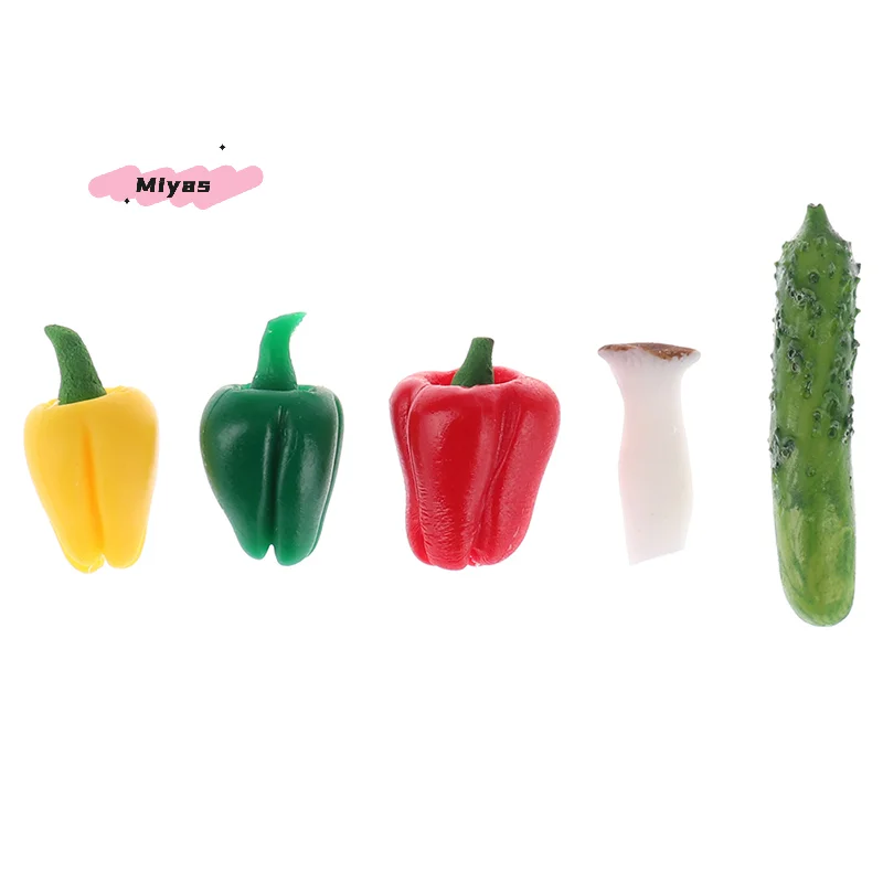 5Pcs/Set Miniature Dollhouse Vegetables 1/12 Scale Kitchen Food Play Accessories Simulation Model Toys for Dollhouses