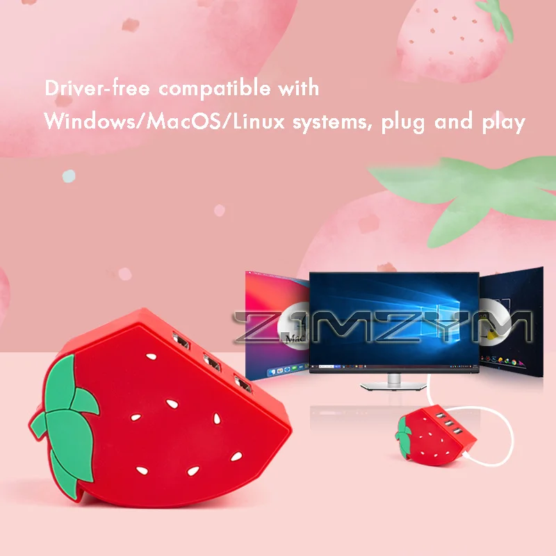 ثلاثة محاور USB 2.0 لواجهة CreativeT ype-C HUB مع موزع محطة إرساء الكمبيوتر المحمول متعدد الوظائف، موسع USB DC5V #5