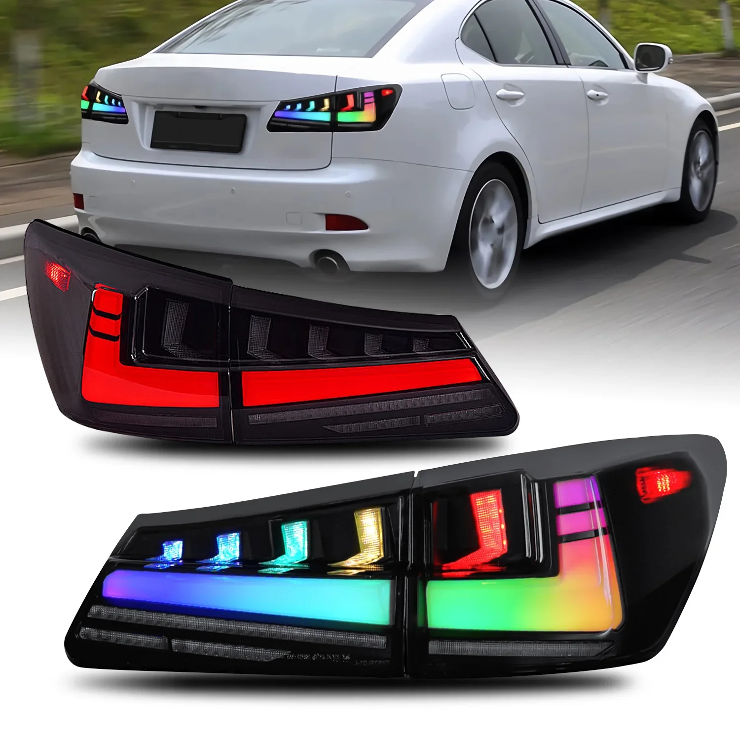 HCMOTIONZ is suitable for IS250/IS300/IS350 06-12 RGB tail light assembly