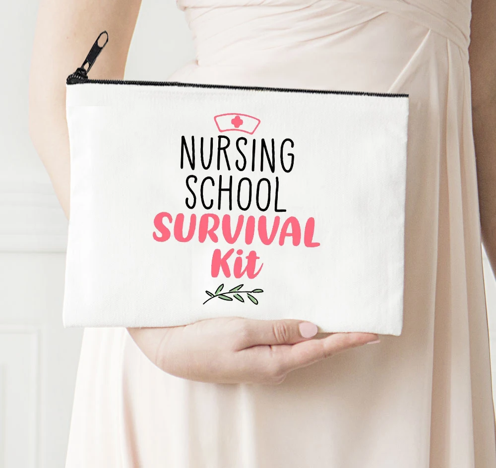 

Nursing School Printed Cosmetic Bags Bachelorette Party Makeup Bag Toiletries Organizer Fashion Pouch Purses Wedding Gifts