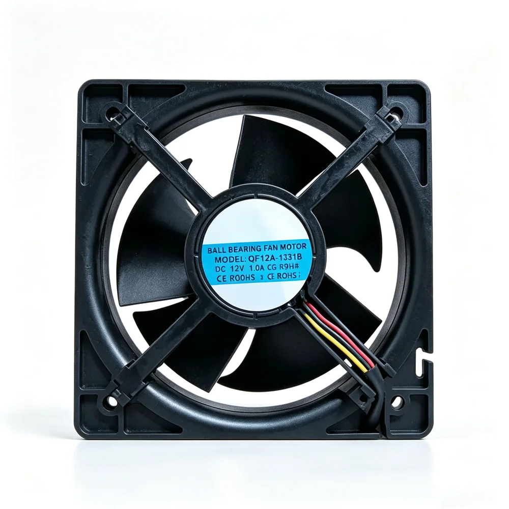 QF12A-1331B 120mm DC 12V 1.0A Cooling Fan Ball Bearing Brushless Axial 120x120x25mm High Airflow Quiet Cooler for 3D Printer