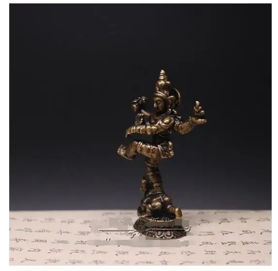 

Brass Four Arm Buddha Ornament Nepal Tibetan Teaching Ming King Four Arm Buddha Mini Bronze Buddha Statue Copper Small Bronze Ar