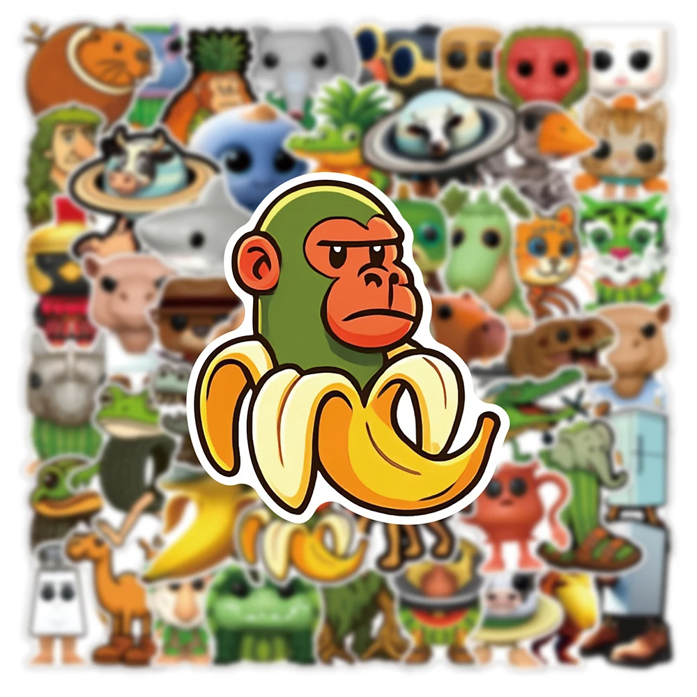 10/30/50PCS AI Abstract Brainrot Abstract Cartoon Stickers Tung Tung Tung Sahur Funny Animal Graffiti Decals Kids DIY Sticker