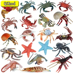 New Simulation Ocean Marine Animals Figurines Crab Starfish Lobster Hermit Crab Shrimp Action Figure Collection Children's Toys