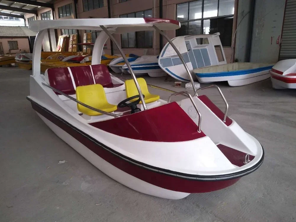 Cheap price 5-person electric fiberglass boat with electric power for sale Blue battery Fiberglass and Galvanized boat by sea