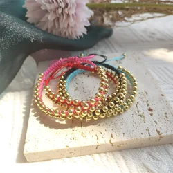 KKBEAD Handmade Braided Bracelets Jewelry for Women Copper Gold Plated Beads Bracelets Pulseras Mujer Moda Dropshipping
