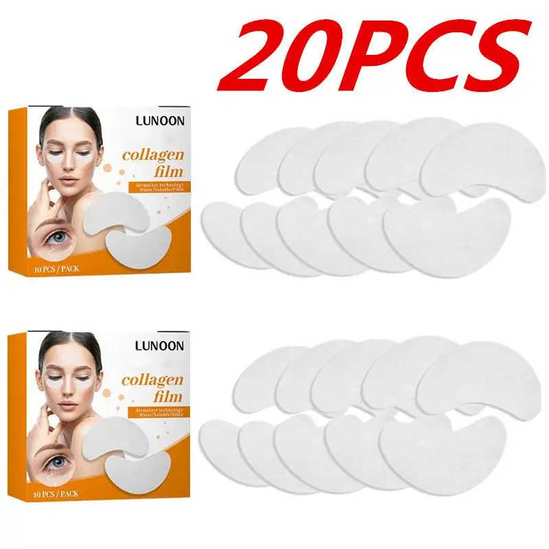 20PCS Collagen Film Korea Collagen Soluble Patches Film Anti Aging Eye Mask Wrinkles Remover Moisturizing Face Lifting