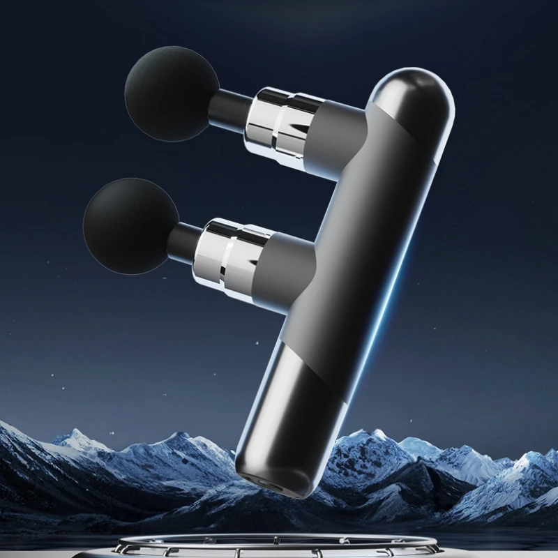 

Massage Gun Deep Tissue with Double Heads Full-Metal Electric Portable Handheld Massager for Back Shoulder Sore Muscles Relief