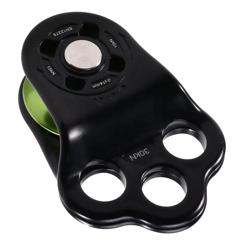 

Climbing Single Pulley 30KN Three Hole Hitch Hauling Pulley For Rock Climbing, Rappelling Zipline Sports
