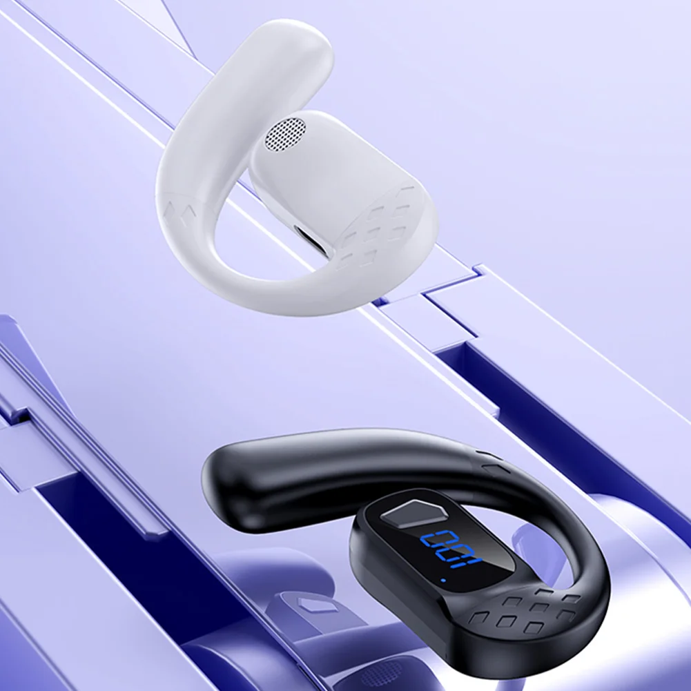 Wireless Headphones Bluetooth-Compatible Earpiece Noise Canceling Single Earphones Waterproof Sports Headphone for IPhone/Huawei