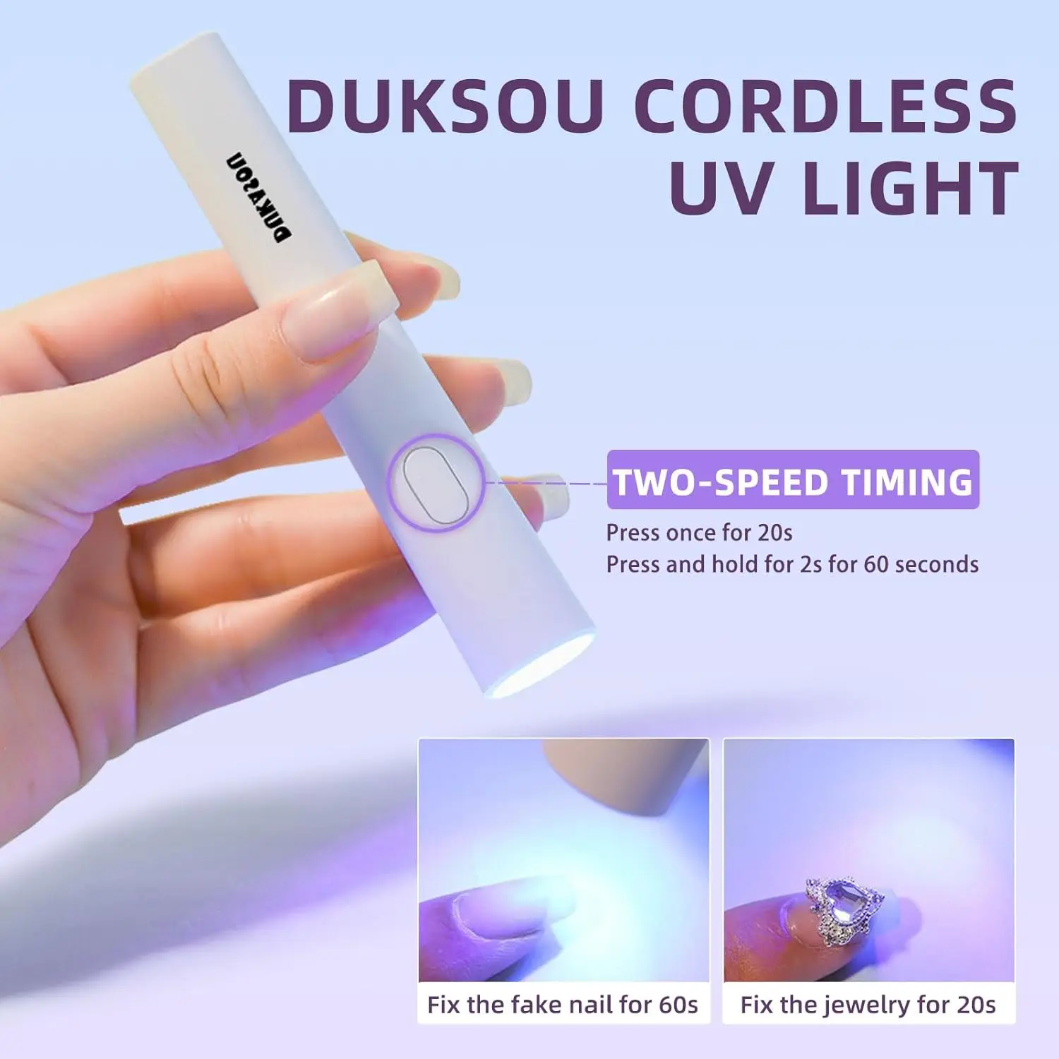 Przenośna lampa UV do paznokci żelowych, bezprzewodowa suszarka do paznokci LED z mini urządzeniem ręcznym ładowanym przez USB do samodzielnego manicure