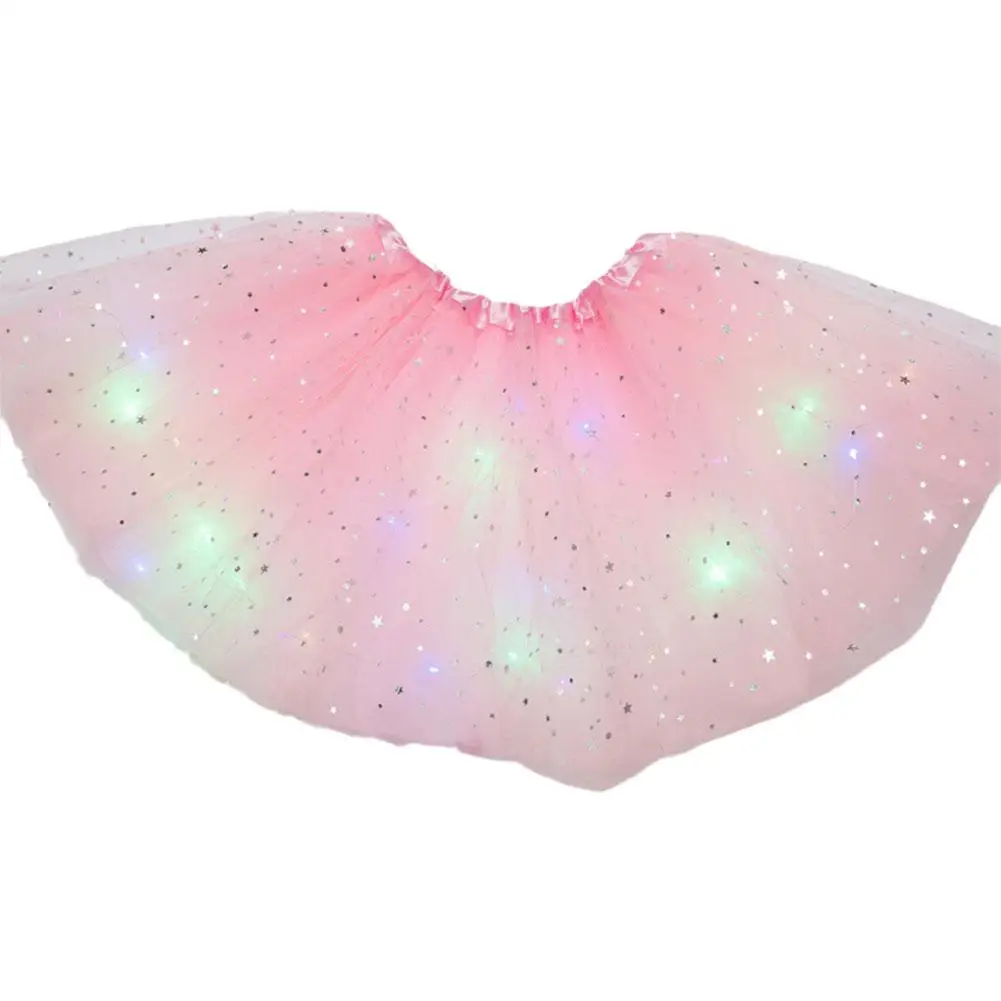 Led Light Rok Kinder Tutu Rok Tule Ballet Kleding Rok Mini Accessoires Dancewear Gloeiende Partij Kostuum D6i0