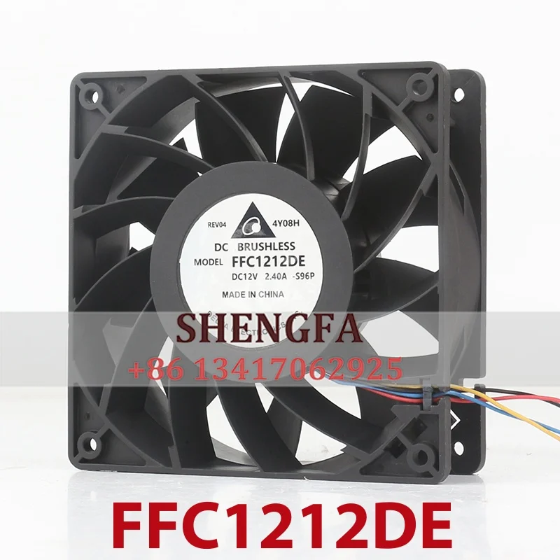 AC EC 12038 120x120x38MM 12CM Delta 5V 24V 48V DC 12V 2.40A PWM Speed Regulation Super Brute Force Server FFC1212DE Cooling Fan