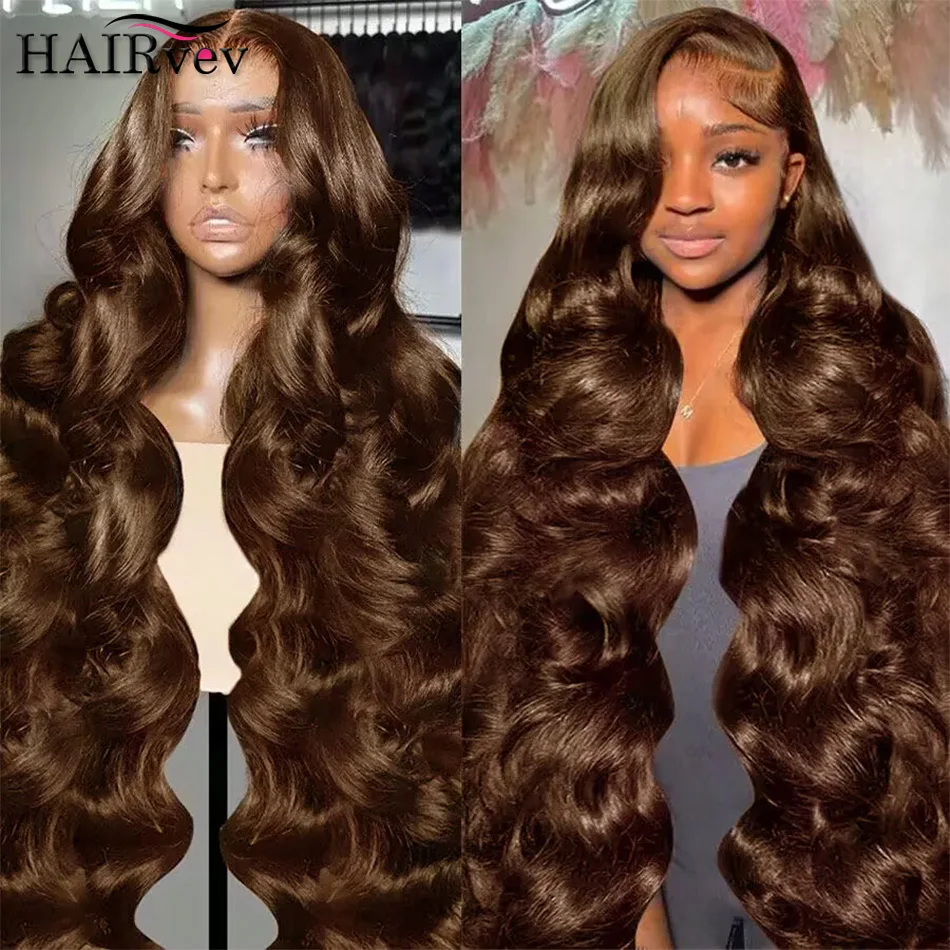 Brazilian Chocolate Brown 13x4 13x6 HD Lace Front Wig Human Hair 4x4 Body Wave Glueless Lace Closure Frontal Wigs Sale