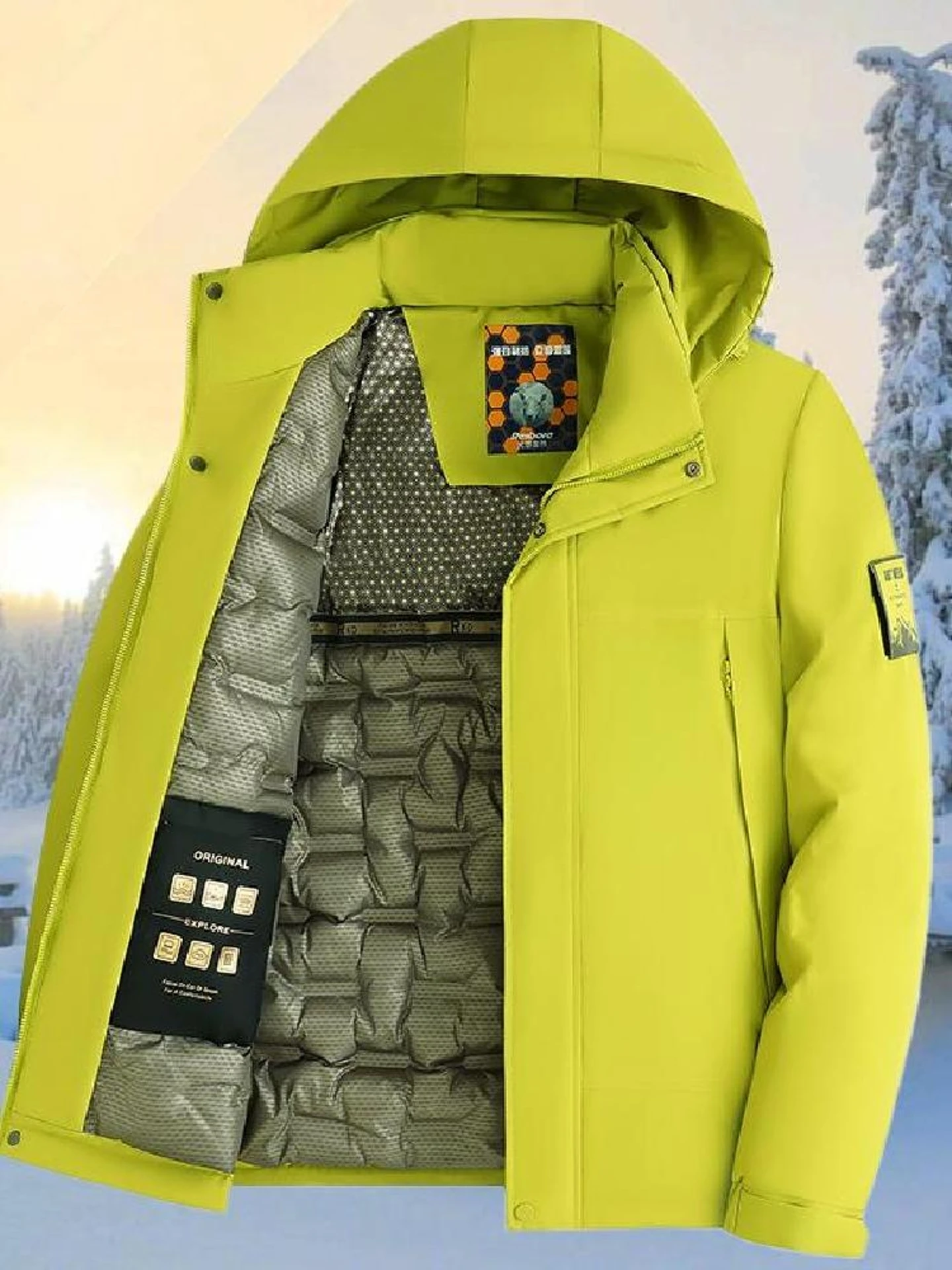 

Winter aphene Wool Men's Jaet Couples Sle Skiing Climbing Suit Warm Polyester Fabric Outdoor Thiened Long Coat